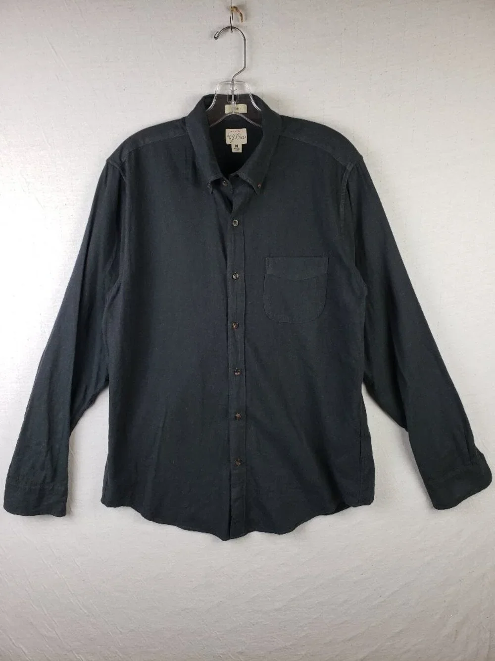 J CREW Shirt Brushed Twill Button-Down Collar Classic Fit Charcoal size M #BJ446